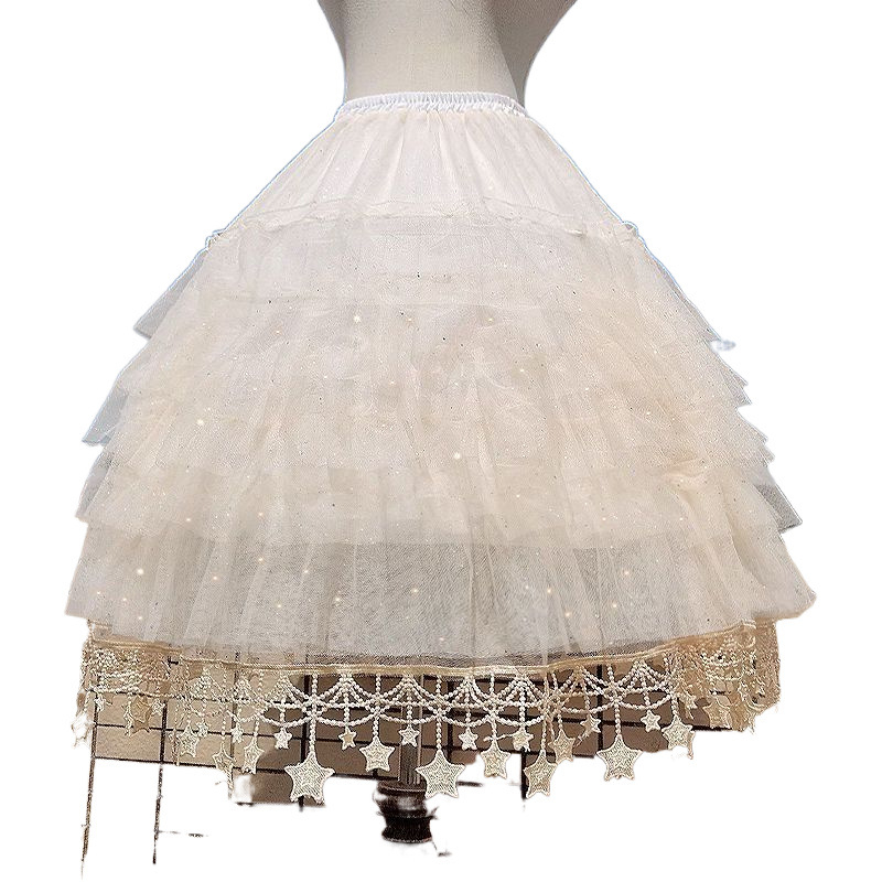 Lolita стил подпора за пола със регулируема рибена кост, средна дължина, ежедневна употреба