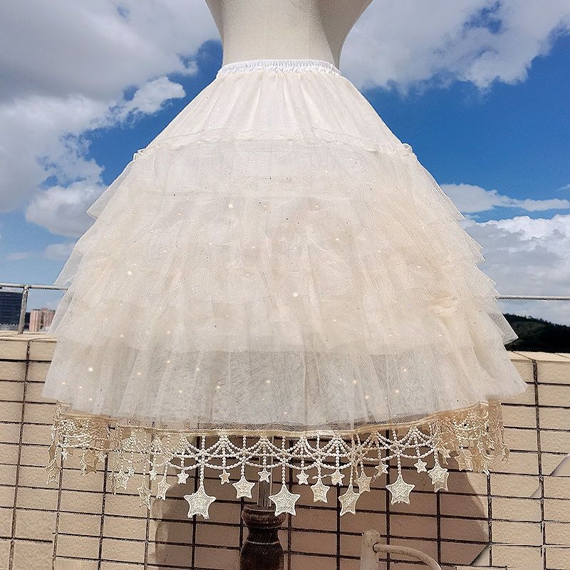 Lolita стил подпора за пола със регулируема рибена кост, средна дължина, ежедневна употреба