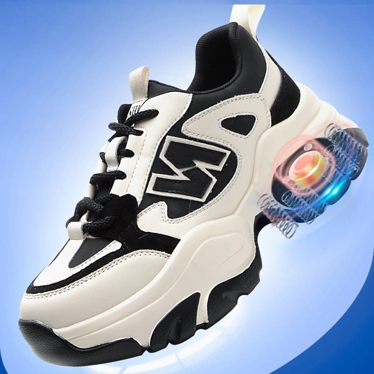 Ženske zimske cipele od prave kože s flis podstavom, magnetska vibracijska masaža stopala, okrugli vrh, srednja peta 3–5 cm, elastični pojas, svakodnevni stil