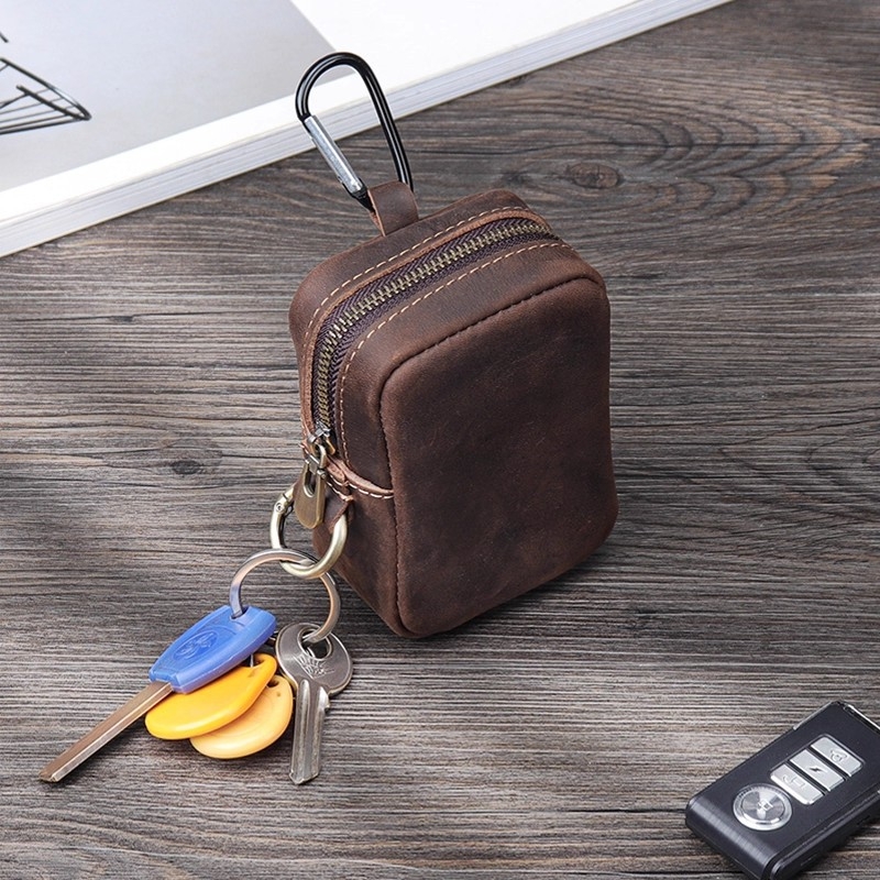 Torba za ključeve od PU kože, retro stil, unisex, vodootporna, otporna na habanje