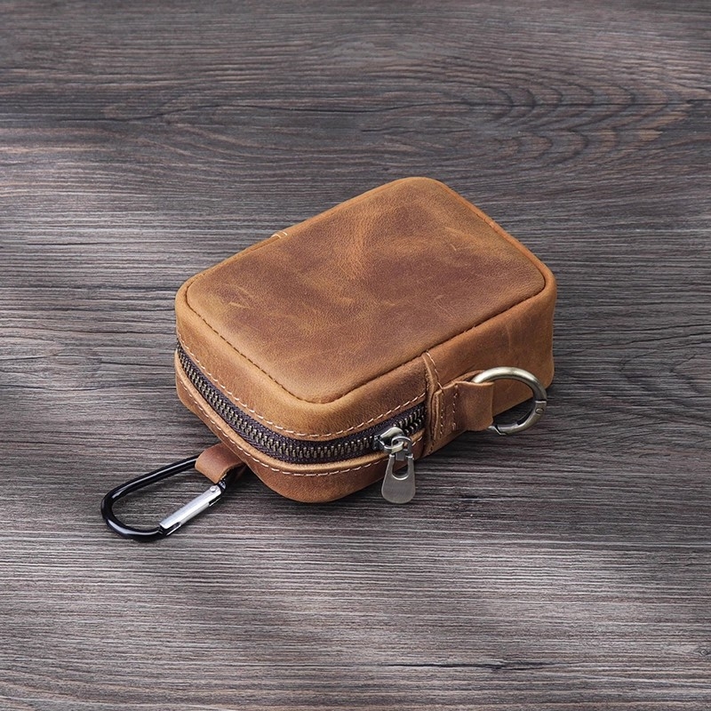 Torba za ključeve od PU kože, retro stil, unisex, vodootporna, otporna na habanje