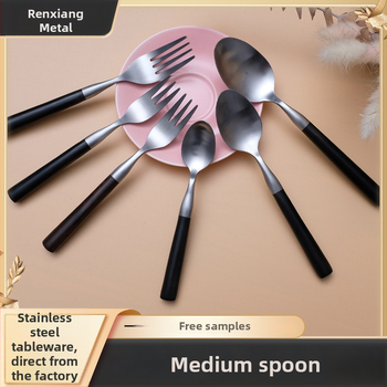 Комплект прибори за стейк: нож, вилица и лъжица от неръждаема стомана 304 с матиран финиш; възможност за печат на лого