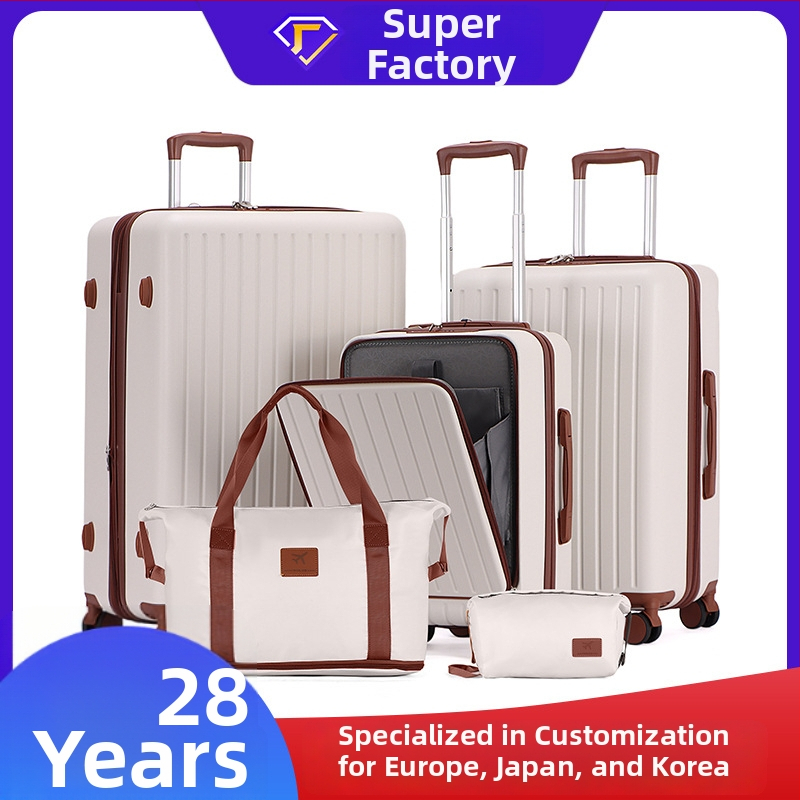 ABS tvrdý kufor s predným otvorením, kapacita 36–55 L, 3-dielna sada, matný povrch, univerzálne kolieska, zámok s kódom, vodoodolný, proti krádeži