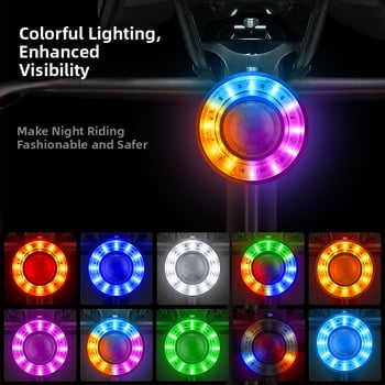 Inteligentna zadnja svjetiljka za bicikl – senzor, svjetlo kočnice, zakrivljeni dizajn za noćnu vožnju; mogućnost privatne oznake