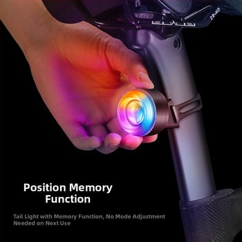 Inteligentna zadnja svjetiljka za bicikl – senzor, svjetlo kočnice, zakrivljeni dizajn za noćnu vožnju; mogućnost privatne oznake