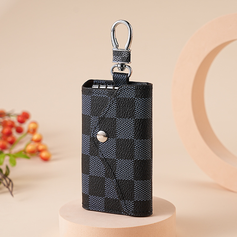 Torba za ključeve automobila - Unisex, PU materijal, Karirani uzorak, Spremanje ključeva