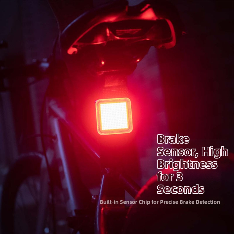 Zadné svetlo na bicykel s vysokou jasnosťou LED, inteligentný brzdový senzor, nabíjateľné, pre horské aj cestné bicykle, základňa vo forme oblúka