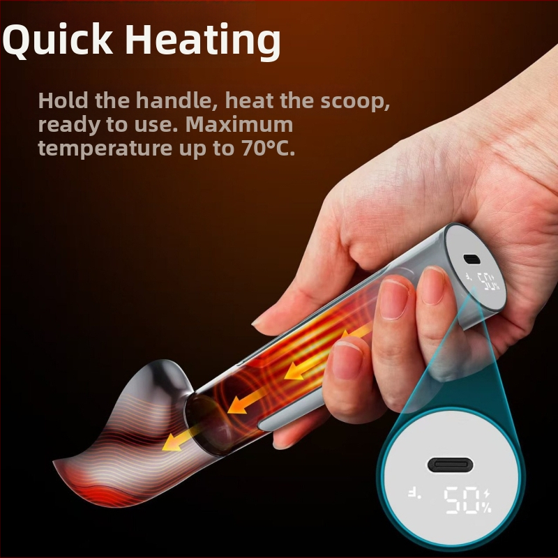 Загряваща лъжичка за сладолед, цинкова сплав, електрическо нагряване, дръжка за домашна употреба, модерен минималистичен дизайн