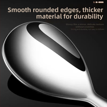 Ryžová lyžica z nerezovej ocele 304, proti prilepeniu, proti popáleniu, jednoduchý štýl, s logom