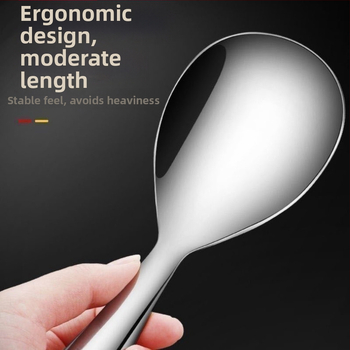 Ryžová lyžica z nerezovej ocele 304, proti prilepeniu, proti popáleniu, jednoduchý štýl, s logom