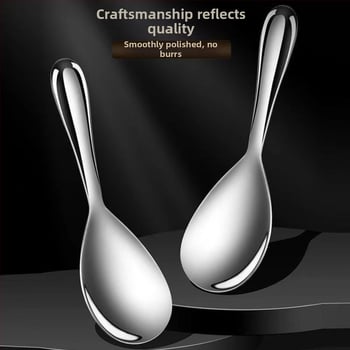 Ryžová lyžica z nerezovej ocele 304, proti prilepeniu, proti popáleniu, jednoduchý štýl, s logom