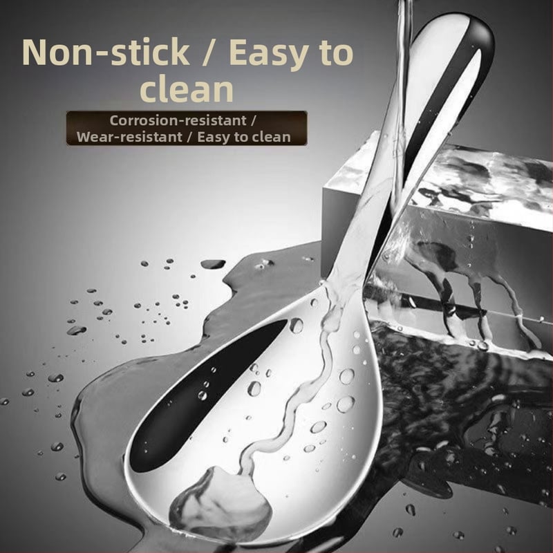 Ryžová lyžica z nerezovej ocele 304, proti prilepeniu, proti popáleniu, jednoduchý štýl, s logom