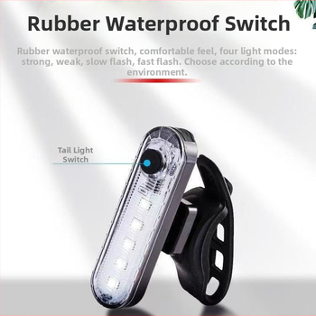 Stražnja LED svjetiljka za bicikl za noćnu vožnju – USB punjenje, vodootporna, montaža remenom