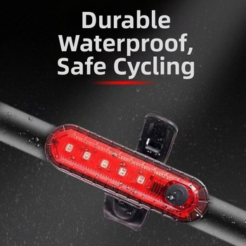 Stražnja LED svjetiljka za bicikl za noćnu vožnju – USB punjenje, vodootporna, montaža remenom