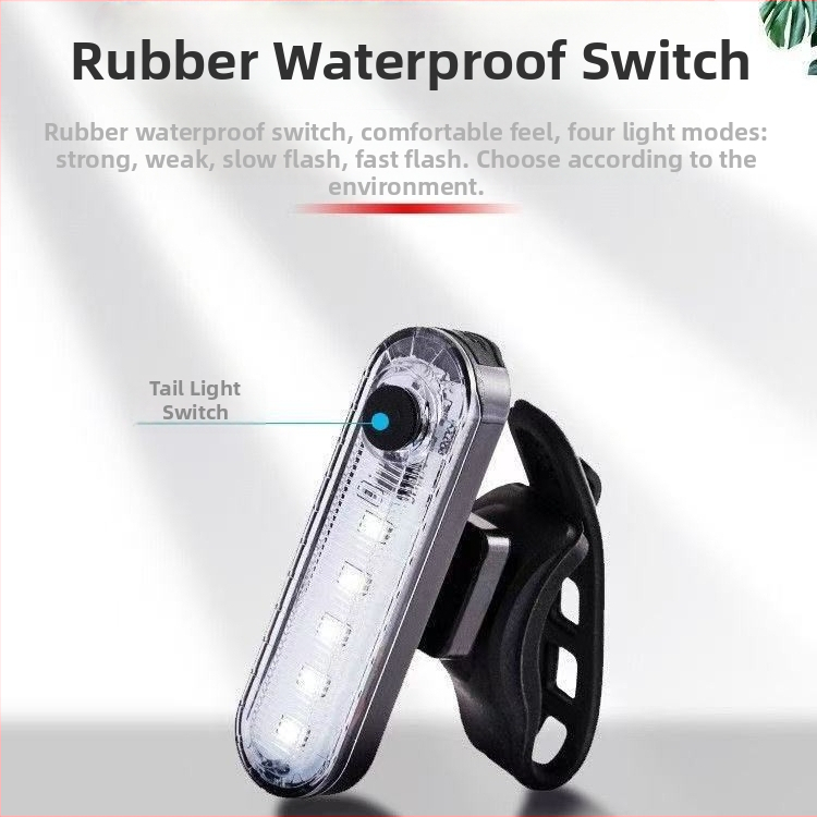 Stražnja LED svjetiljka za bicikl za noćnu vožnju – USB punjenje, vodootporna, montaža remenom