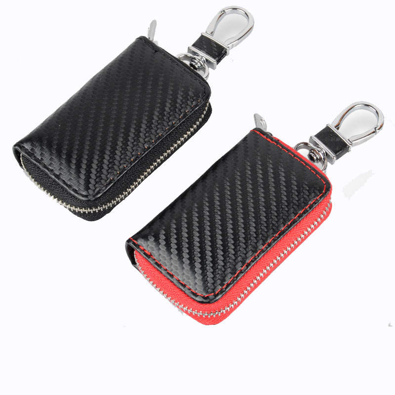 Turadze T0322 futrola za ključ automobila – PU materijal, karbonska tekstura, jednostavan stil, za General vozila, bez prilagodbe.