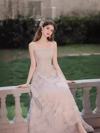 Csipkés esküvői ruha poliészter keverékkel, magas derekú szabás, hercegnő szoknya, Odelia márka