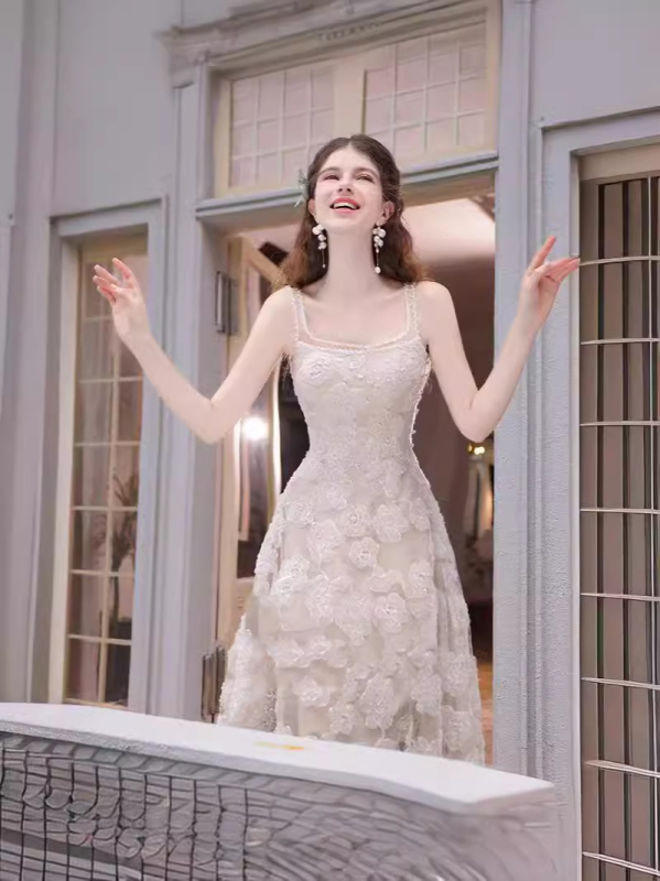 Csipkés esküvői ruha poliészter keverékkel, magas derekú szabás, hercegnő szoknya, Odelia márka