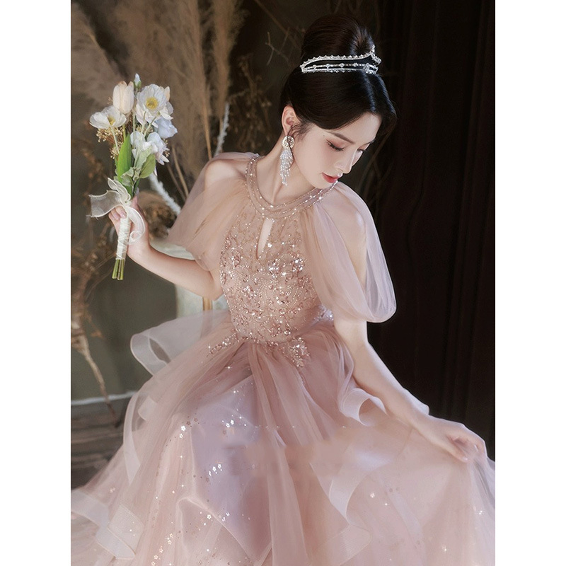 Ženska večernja haljina s halterom, visokim strukom, bez rukava, duga haljina, materijal poliester/spandeks