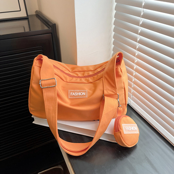 Geantă crossbody pentru femei (Primăvara 2025, nylon, mare capacitate, formă găleată, fermoar)