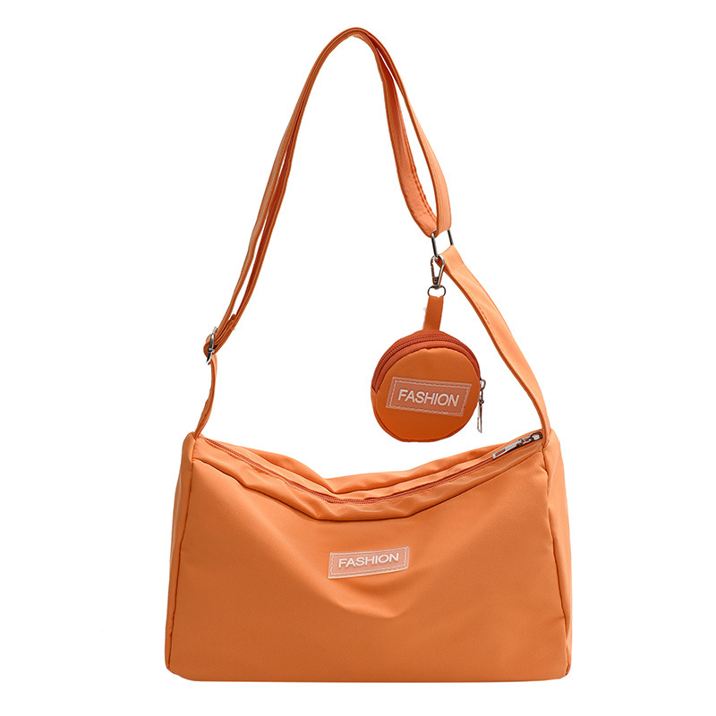 Geantă crossbody pentru femei (Primăvara 2025, nylon, mare capacitate, formă găleată, fermoar)