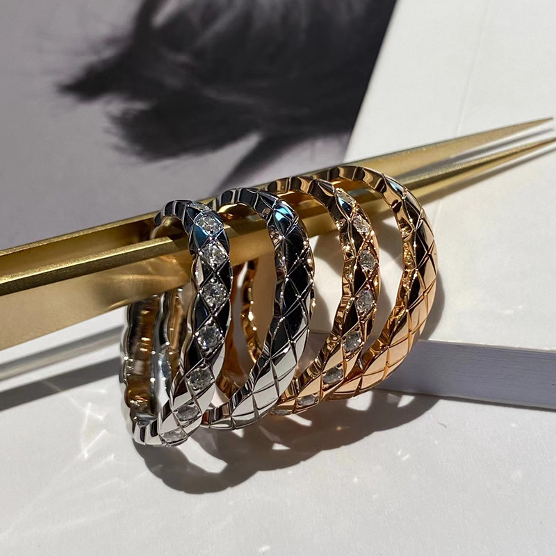 Inel Arkaden din materiale mixte, cu geometrie în formă de U și text, placat electroplătit