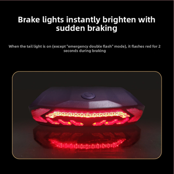 Inteligentna zadnja svjetla za bicikl s gyroskopom za kočnice, alarm protiv krađe s 7 razina osjetljivosti, bežično daljinsko upravljanje stražnjom svjetlošću i USB-C punjivi zvučnik (do 180 dana)