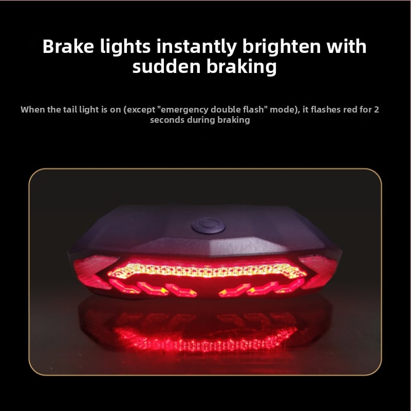 Inteligentna zadnja svjetla za bicikl s gyroskopom za kočnice, alarm protiv krađe s 7 razina osjetljivosti, bežično daljinsko upravljanje stražnjom svjetlošću i USB-C punjivi zvučnik (do 180 dana)