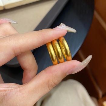 Inel geometric din aur fluviatil, placat cu electroplacare, stil lux ușor, podoabă pentru mână unisex