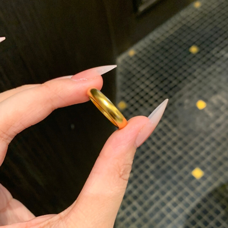 Inel geometric din aur fluviatil, placat cu electroplacare, stil lux ușor, podoabă pentru mână unisex