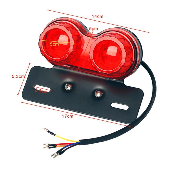 LED stražnje svjetlo za motocikl, 5W, 12V, model 2038, metal + plastika