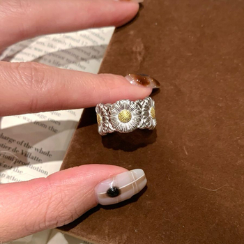 Baojiali bakreni prsten s oblikom cvijeta, elektroplatirani, ženski, lagani luksuz