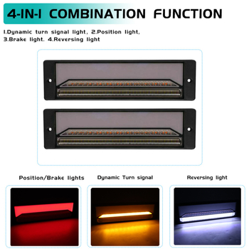 LED задно осветление за тежки превозни средства — трицветно светлинно ръководство, 147 LED, модел YLF-008/YLF-009, 2835SMD, 12-30V, 3W