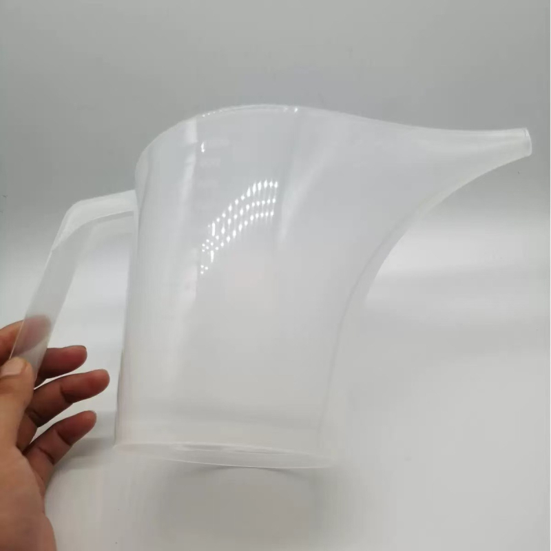 Műanyag mérőedény, graduált, hosszú szájú, 1000 ml, laboratóriumi és sütőipari használatra