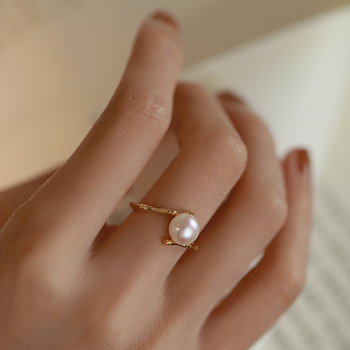 Bakreni Yuqi prsten s geometrijskim dizajnom, elektroplatiranje