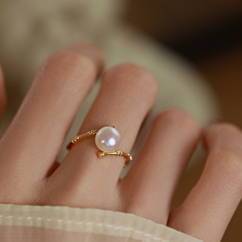 Bakreni Yuqi prsten s geometrijskim dizajnom, elektroplatiranje