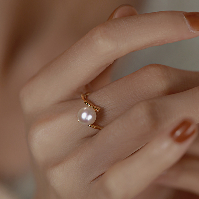 Bakreni Yuqi prsten s geometrijskim dizajnom, elektroplatiranje