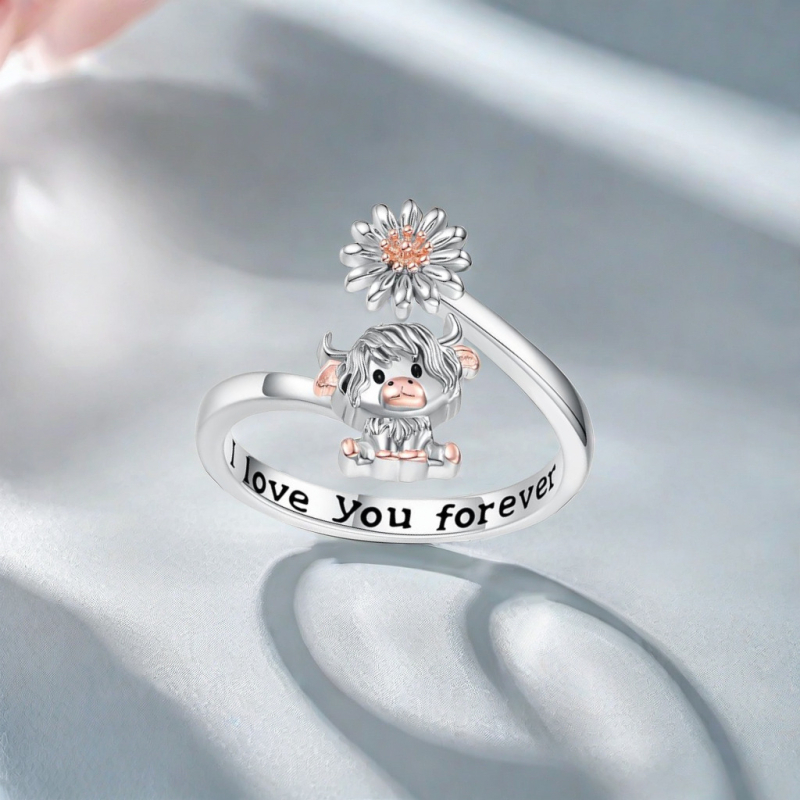 Bakreni prsten s motivom margarete, geometrijski dizajn, elektroplatiranje, za žene, proljeće 2024