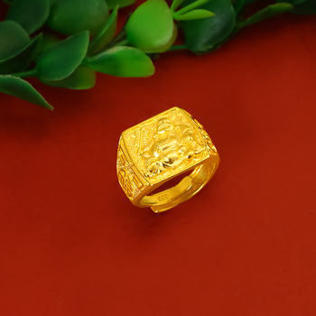 Метален пръстен в етно стил, отворен дизайн, позлатен