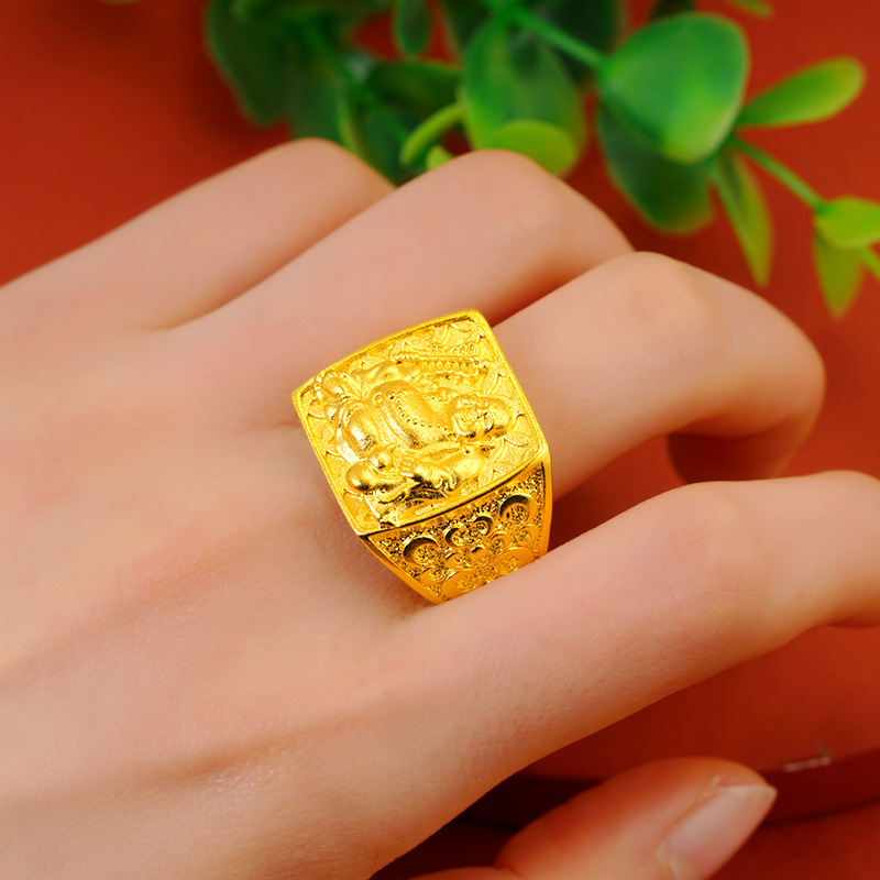 Метален пръстен в етно стил, отворен дизайн, позлатен