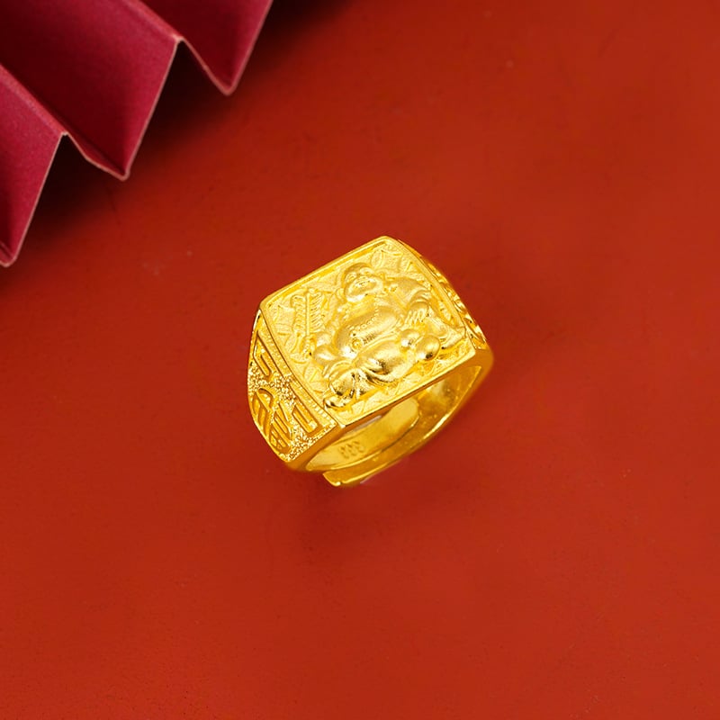 Метален пръстен в етно стил, отворен дизайн, позлатен