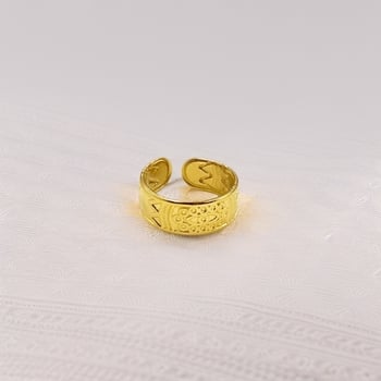 Prsten od 304 nerđajućeg čelika, nepravilno široki dizajn, unisex, motiv Oko đavla i slova