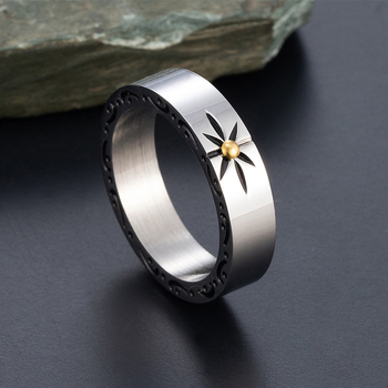 Titan čelični prsten, Polaris motiv, zvjezdani stil, unisex, elektropliranje