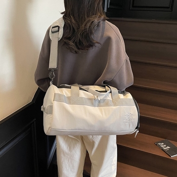 Unisex utazótáska száraz-nedves elválasztással, hengeres alakú, 20-35L, Oxford anyag