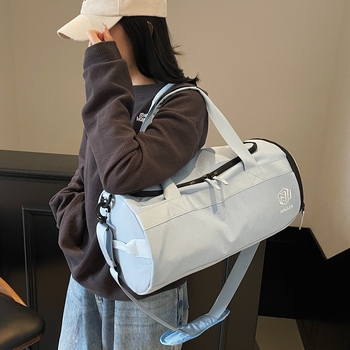 Unisex utazótáska száraz-nedves elválasztással, hengeres alakú, 20-35L, Oxford anyag