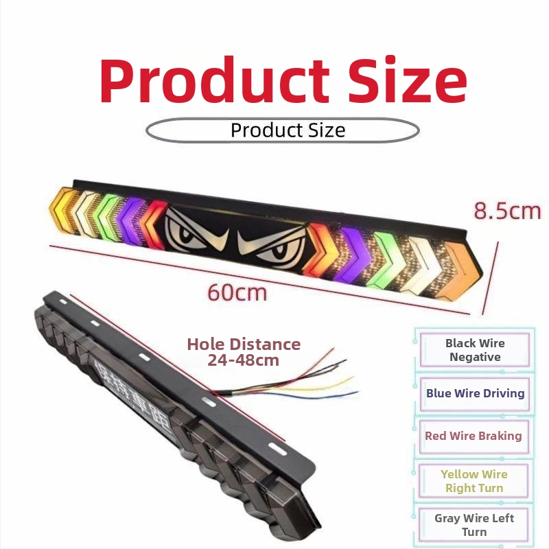 LED tagatuledega Devil's Eye – mitmefunktsiooniline, mitmevärviline vilkumine tagurdus- ja pidurituledele (Tüüp: LED-lamp; Ühilduvad mudelid: 1; Rakendatav)