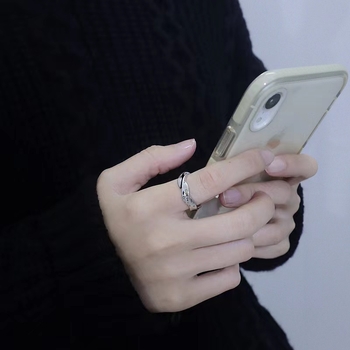 Mobius prsten, podesiv otvoreni kraj, bakar, valoviti dizajn, elektroplatiranje