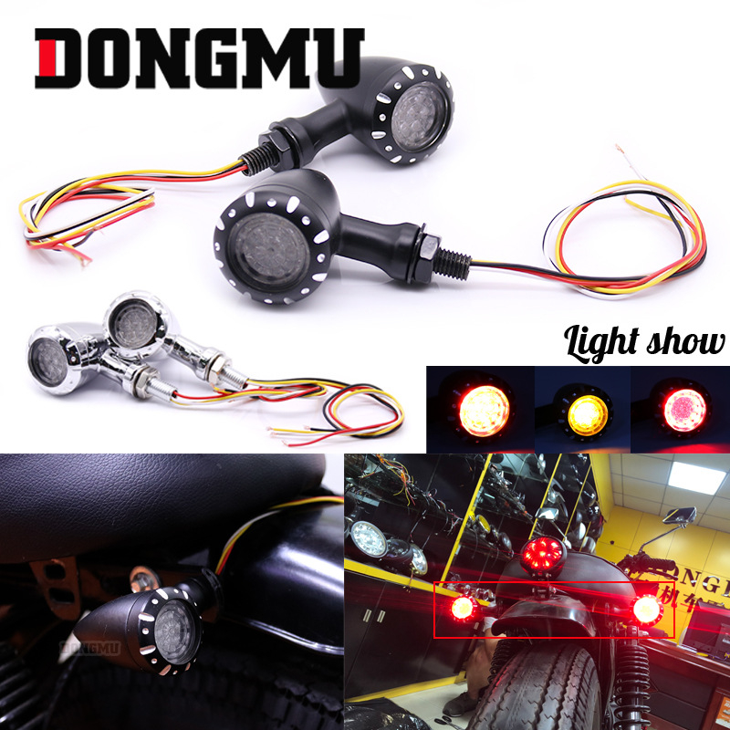 Мотоциклетна 3-в-1 поворотна светлина и LED стоп-светлина, HP-Z014, 12V, алуминиева сплав