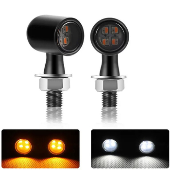 MQ-3016 Мини LED мигач за модифицирани мотоциклети — 12V, 1W, LED, цинкова сплав/PC