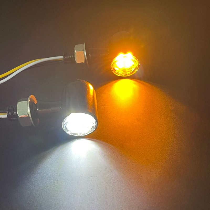 MQ-3016 Мини LED мигач за модифицирани мотоциклети — 12V, 1W, LED, цинкова сплав/PC